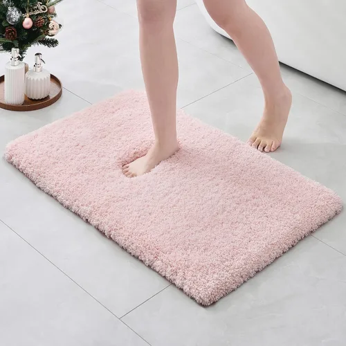 Miniatura 33 de ILANGO Alfombras de Baño Beige 32" × 20" Antideslizantes y Súper Absorbentes Extra Gruesas Suaves, Alfombra de Baño Lavable para Piso, Alfombra
