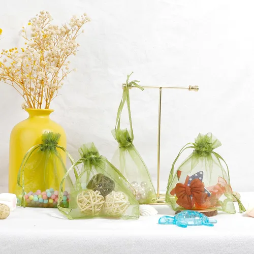 Miniatura 6 de BOEIAC Bolsas de organza, bolsas de organza transparente, 50 unidades, pequeñas bolsas de organza con cordón de 3 x 4 pulgadas, bolsas de regalo