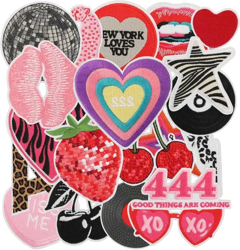 Miniatura 7 de 20 PCS Parches Bordados Vintage de Planchar para Ropa, Parches Aplicados Estéticos Femeninos para Coser para Mujeres, Lindo Parche de Bordado