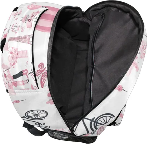 Miniatura 5 de Mochila de San Valentín, París, Torre Eiffel, para adultos, mochila escolar casual, bolsa universitaria de viaje, con cremallera, mochila de color3