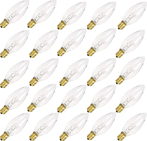 Miniatura 9 de GOOTHY Paquete de 12 bombillas blancas y azules con forma de llama de Navidad, bombillas C18 de repuesto para velas eléctricas Hanukah de Navidad, 7