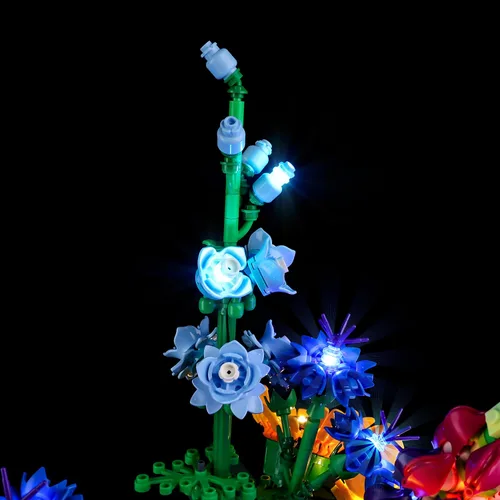 Miniatura 6 de Kyglaring Kit de luces LED compatible con Lego Set 10313, accesorios de iluminación compatibles con iconos de ramo de flores silvestres, solo luces