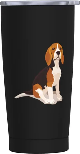 Miniatura 14 de Beagle Dog - Taza de café de acero inoxidable con tapa, diseño floral de 20 onzas, vaso térmico aislado de doble pared al vacío, regalos