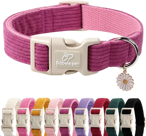 Miniatura 18 de Collar de perro de nailon de Babole Pet - Collares ajustables de cinturilla suave de nailon negro para perros pequeños, medianos y grandes, collar