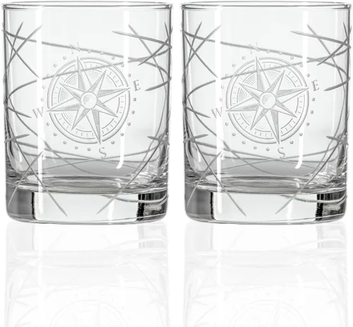 Miniatura 11 de Rolf Glass Compass Star - Vaso de vino sin tallo, vasos sin tallo de 15.75 onzas, juego de 4, cristalería con temática náutica, elegante vaso