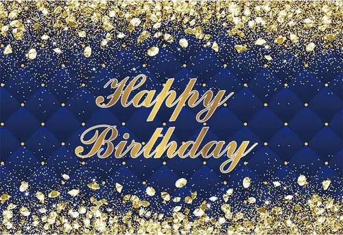 Miniatura 12 de Renaiss Cartel de fondo de feliz cumpleaños de 8 x 6 pies para sesión de fotos, retrato de diamantes dorados, fondo verde de fotografía para hombres