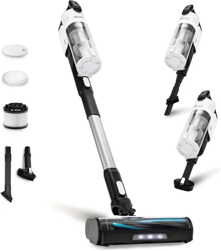 LEVOIT aspiradora inalámbrica, aspiradora de mano con diseño resistente a enredos, hasta 50 minutos, potente succión, recargable, ligera y versátil