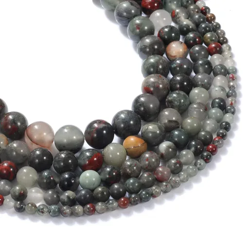 Cuentas de piedra de sangre africana natural de 0.236 pulgadas, cuentas de piedras preciosas coloridas para hacer joyas, regalos para mujeres y
