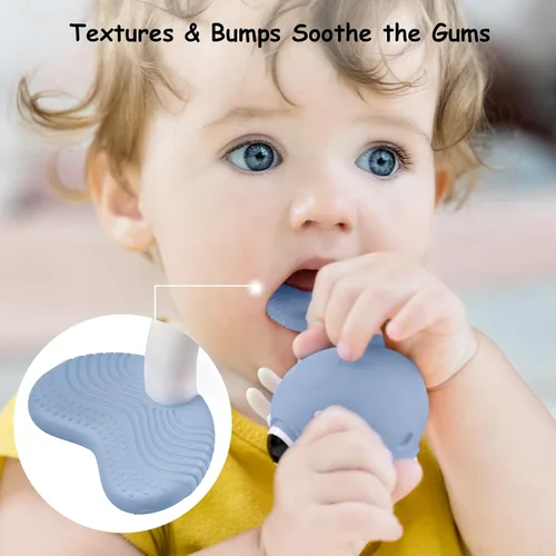 Miniatura 4 de Juguetes de Dentición para Bebés de 0-6 Meses, Mombella Juguetes de Dentición Pez Payaso de 6-12 Meses, Juguetes Mordedores para Bebés con Correa