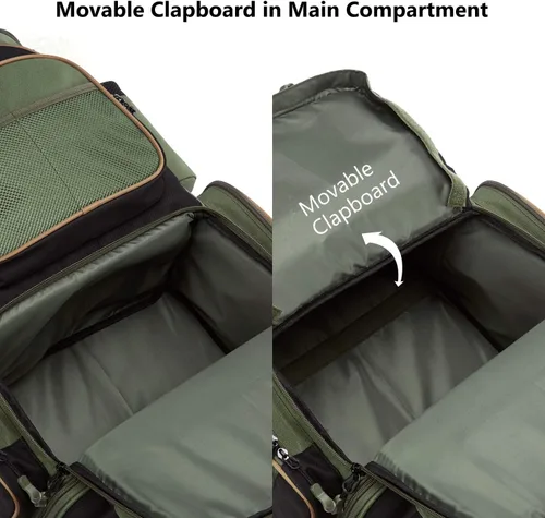 Miniatura 6 de Bassdash - Mochila para artículos de pesca, resistente al agua, táctica, con caja para aparejos suave, soporte para caña de pescar y cubierta