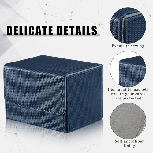 Miniatura 3 de Vicenpal Paquete de 8 cajas de cartas a granel, cajas de cartas de cuero con funda, caja de juego de cartas magnética con fundas para 100 más cartas