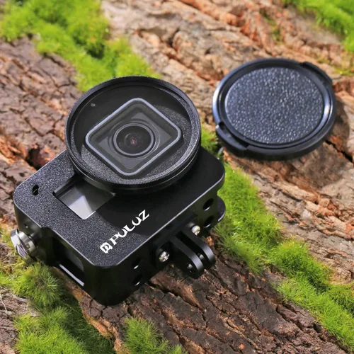 Miniatura 7 de PULUZ Funda de aleación de aluminio para GoPro Hero 7 Negro/New Hero 2018 / Hero 5 / Hero 6 carcasa CNC jaula protectora con soporte de zapata fría