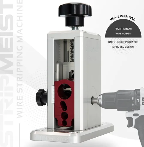Miniatura 3 de StripMeister Pelacables Original Pro Accionado por Taladro con Alimentador ULTRA GRIP Rendimiento Sin Atascos Duradero Portátil Máquina Peladora