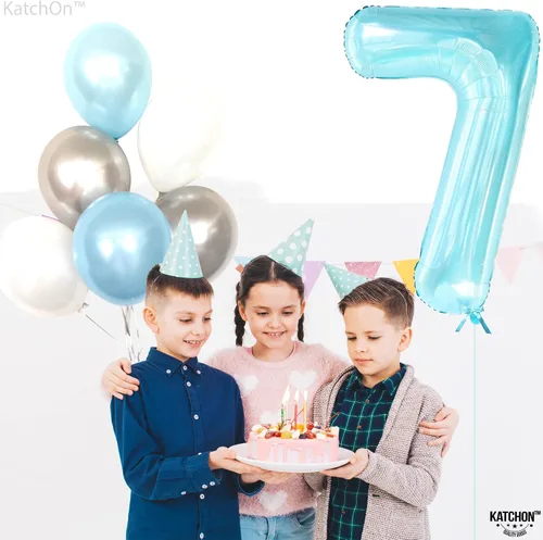 Miniatura 148 de KatchOn, Globo grande azul número 2 de 40 pulgadas Decoraciones de cumpleaños de Baby Shark para niño de 2 años Globo azul número 2 Globo