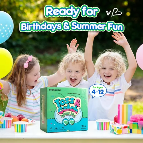 Miniatura 8 de Juego de pelota para lanzar y atrapar, juego de bolas adhesivas mejoradas para niños y niños pequeños, resistente y resistente al agua, juguete