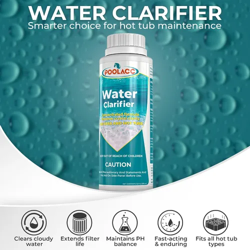 Miniatura 2 de POOLACC Clarificador de agua para spa, bañera de hidromasaje o piscina, limpia el agua nublada, mejora la eficiencia del filtro, mantiene el pH