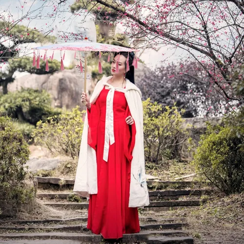 Miniatura 6 de Homoyoyo Sombrilla de tela con patrón de flores, sombrilla de tela de seda japonesa china con bolsa de borlas, kimono Hanfu, suministros de disfraz