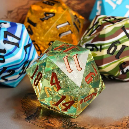 Miniatura 5 de Dados DND de 20 caras de 2.165 in, dados gigantes D20 D&D poliédricos D20 grandes con caja de regalo para Calabozos y Dragones, juegos de mesa RPG
