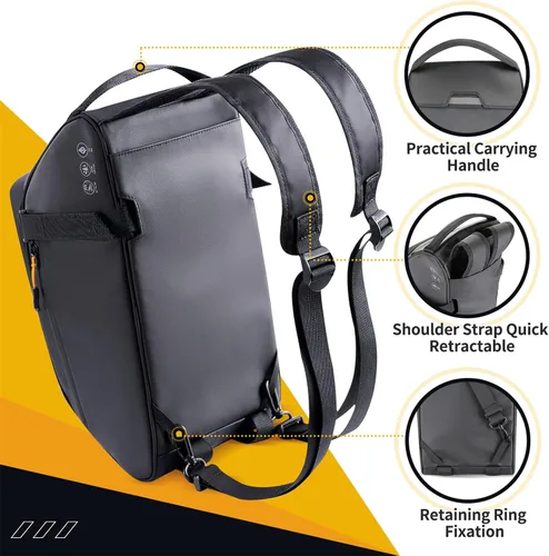 Miniatura 3 de WOTOW Bolsa impermeable para portabicicletas – Bolsa de maletero de bicicleta de gran capacidad de 10 L, alforjas reflectantes para sillín