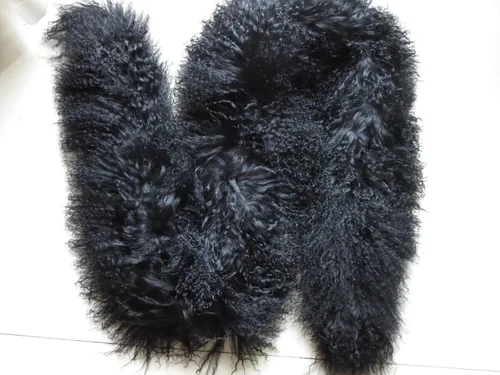 Miniatura 5 de XUYUZUAU Bufanda de piel de cordero mongol real para mujer, abrigo cálido de invierno