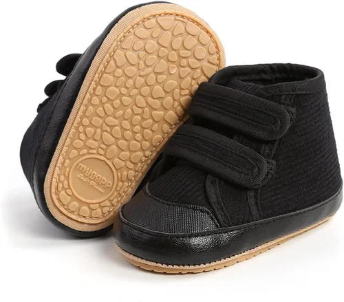 Miniatura 23 de COSANKIM Zapatos deportivos para bebé niño y niña, zapatos de tobillo altos, antideslizantes, suela suave, zapatos de cuna para niños pequeños