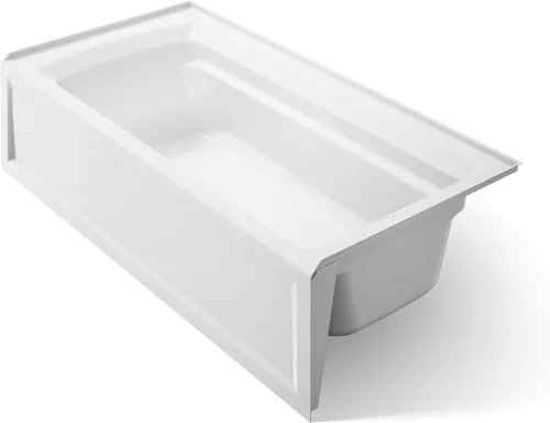 KOHLER K-1125-RA-0 Archer - Bañera de alcoba de 72 pulgadas x 36 pulgadas con delantal integral y drenaje a la derecha, color blanco