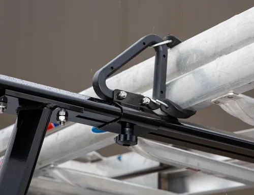 Miniatura 6 de Buyers Products 1501680 - Estante de aluminio para escalera para camión, altura ajustable, recubrimiento en polvo negro, soporte de abrazadera