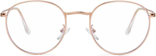 Miniatura 12 de AIEYEZO Gafas redondas para mujeres y hombres, lentes de bloqueo de luz azul, lentes circulares con marco de alambre de metal