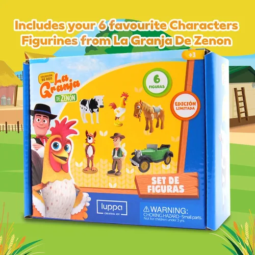 Miniatura 5 de LUPPA La Granja de Zenon - Set de 6 Figuras de Acción y Aventura para Niños, Set de Juguetes de la Granja Zenon, Zenon, Percheron, Beto, Lola