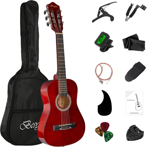 Miniatura 17 de Guitarra Acústica Negra para Principiantes de 30 pulgadas, Paquete de Inicio, Guitarra para Estudiantes/Niños con Funda, Correa, 2 Púas, Cuerdas