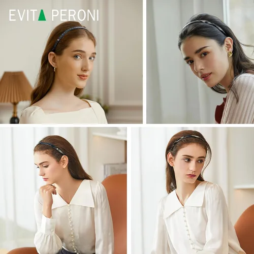 Miniatura 8 de EVITA PERONI Banda para el cabello, diseñada para anteojos, sin presión, sin dolor de cabeza, cómodas diademas para mujeres, diademas finas de moda