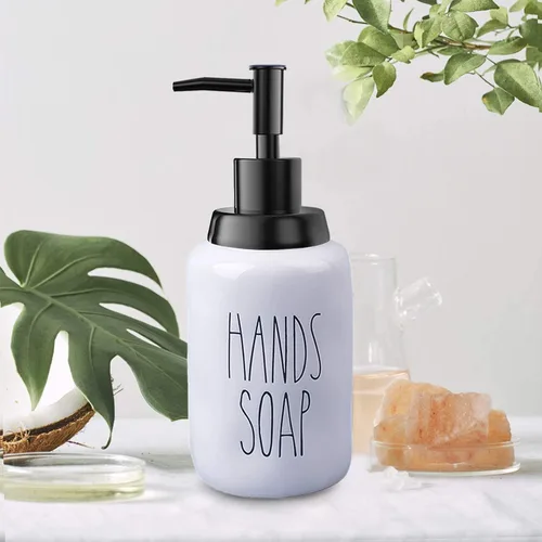 Miniatura 6 de Dispensador de jabón de manos de cerámica – Botellas dispensadoras de líquido estilo granja, perfecto para encimera de cocina o decoración