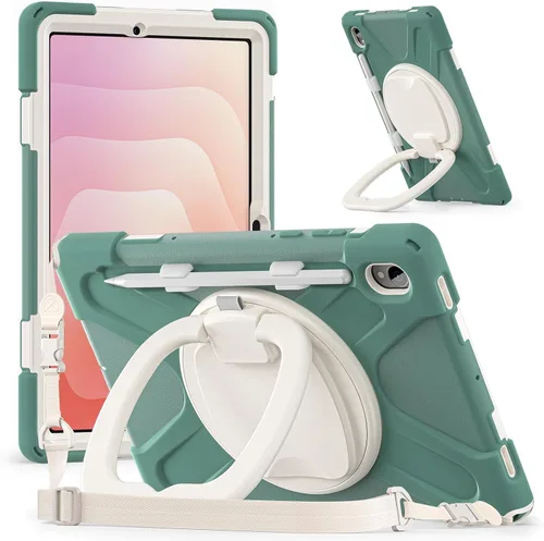 Miniatura 55 de 360 Rotation Case for Galaxy Tab ActivePro/Tab Active4 Pro/Active 5 Pro 10.1" Sturdy Cover Rotate Ring Stand Shoulder Carrying Strap Hand Strap