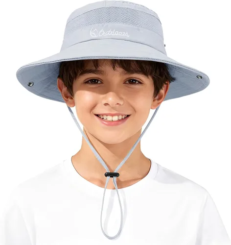 Miniatura 18 de Zando Sombrero de sol para niños al aire libre, UPF 50+, impermeable, sombrero de pescador para niños y niñas, ala ancha, resistente al viento