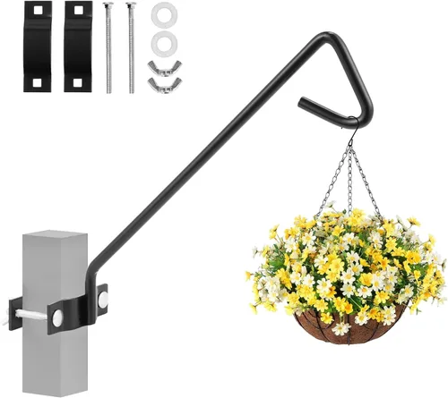 MIXXIDEA Kit de montaje para colgar en riel de cubierta de valla de 11 pulgadas de largo, gancho decorativo resistente para comederos de pájaros,