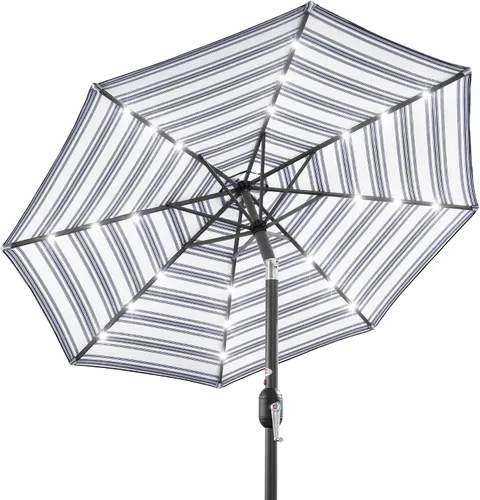 Miniatura 47 de Best Choice Products Solar Polyester LED Lighted Patio Umbrella w/Tilt Adjustment and UV-Resistant Fabric Gris niebla