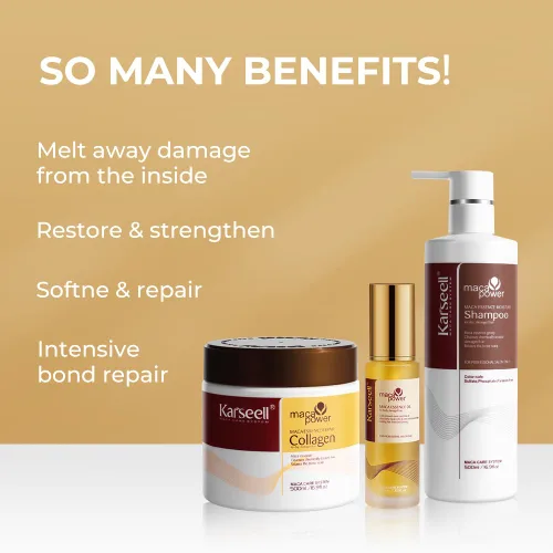 Miniatura 4 de Karseell Juego de Tratamiento Capilar de Colágeno, Máscara de Cabello de Colágeno de Reparación Profunda, Champú y Aceite de Argán para Cabello Seco