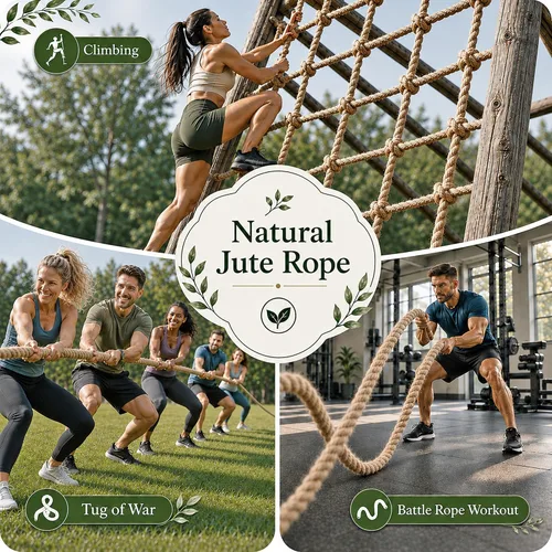 Miniatura 8 de Twisted Manila - Cuerda de yute natural (1.5 pulgadas x 10 pies), cuerda de cáñamo gruesa para muelles, barandillas, escalada de árboles, decoración