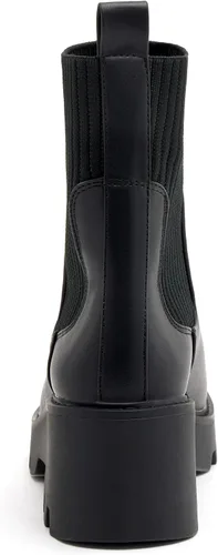 Miniatura 4 de vodvob Botas Chelsea elásticas para mujer, tacón grueso, plataforma, suela de lengüeta, botines al tobillo