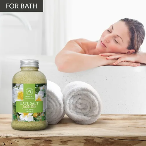 Miniatura 3 de Sal marina de baño jazmín de 21.16 onzas – Sales de baño con aceite esencial de jazmín para baño – baño relajante – Cuidado corporal – Relajación