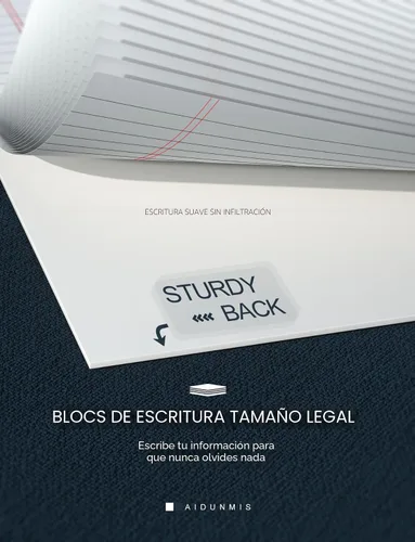 Miniatura 5 de Bloc de notas legales de 5 x 8 pulgadas para oficina, bloc de notas de 5 x 8 pulgadas para el trabajo, papel de 80 GSM, bloc de notas con rayas