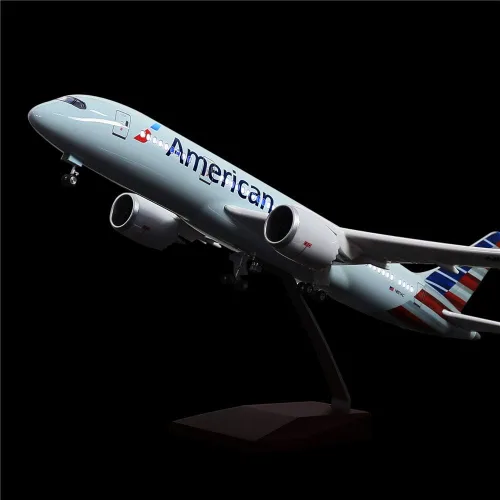 Miniatura 4 de Modelo a escala 1:130 de 24 horas, modelo de avión a escala 1:130, modelo de avión, estatua de avión, modelo de avión fundido a troquel con luz LED