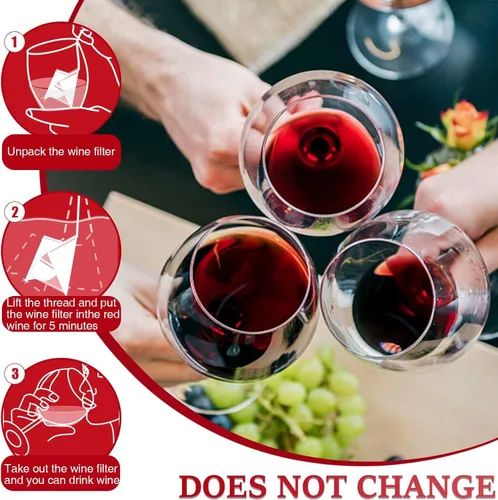 Miniatura 5 de Filtros de vino – Paquete de 12 purificadores de vino que elimina histaminas y sulfitos, puede reducir y aliviar alergias y sensibilidades al vino