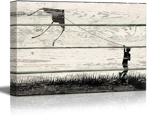 Miniatura 26 de wall26 - Obra de arte con estampado de madera de ciervo en bosque de abedules - Lienzo rústico para pared, arte para el hogar - 16 x 24 pulgadas