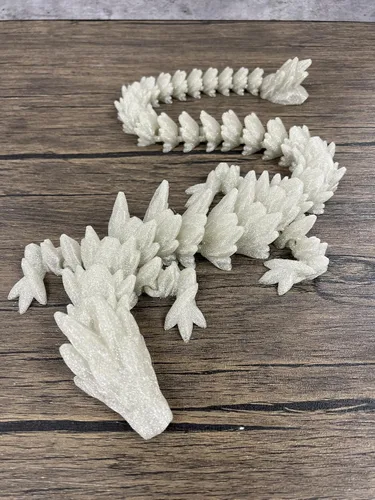 Miniatura 28 de MunnyGrubbers - Juguete para ansiedad de dragón de cristal XL de 26”, resistente, articulado y flexible, impreso en 3D, figura coleccionable, apto
