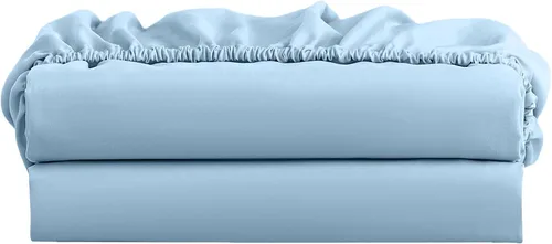 Miniatura 15 de FreshCulture Paquete de 2 sábanas bajeras individuales – Sábana bajera de calidad de hotel tamaño individual – Ultra suave y transpirable – Azul