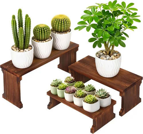 Miniatura 7 de Soporte para plantas con estante para escritorio, alféizar de ventana, encimera, soporte para suculentas, estante de escritorio de 3 niveles