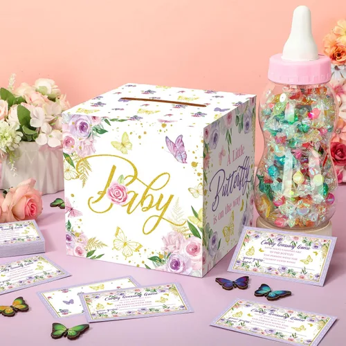 Miniatura 2 de Glenmal Juego de 52 piezas de regalo para juegos de baby shower, biberón grande para juego de ducha, adivina cuántos caramelos, decoraciones