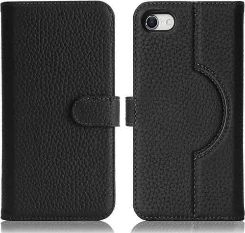 Miniatura 2 de Funda desmontable de cuero genuino para iPhone SE 2020/SE 2022/7/8, funda magnética 2 en 1 extraíble, soporte de carga Magsafe, funda protectora