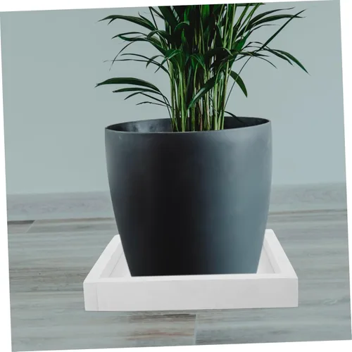 Miniatura 5 de MERRYHAPY Bandeja cuadrada de imitación de cemento para macetero, alfombra cuadrada para exteriores, bandeja decorativa decorativa para plantas